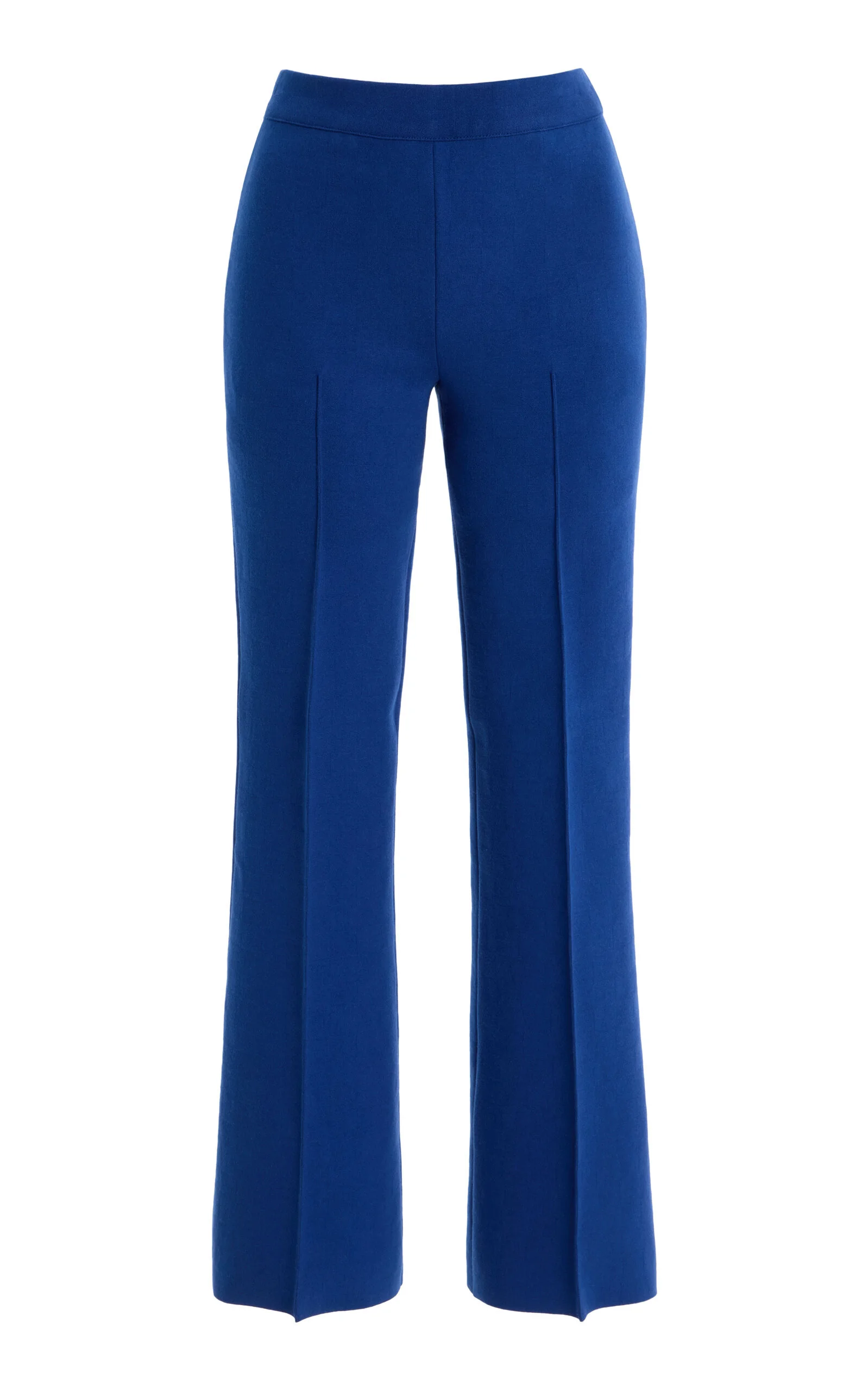 Stretch-Cotton Knit Cropped Flared Pants navy - 1