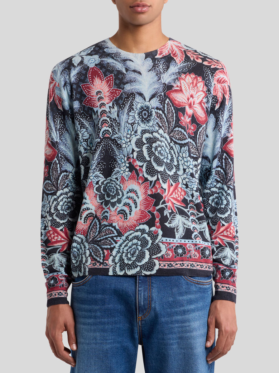 PRINTED SILK AND CASHMERE JUMPER - 2