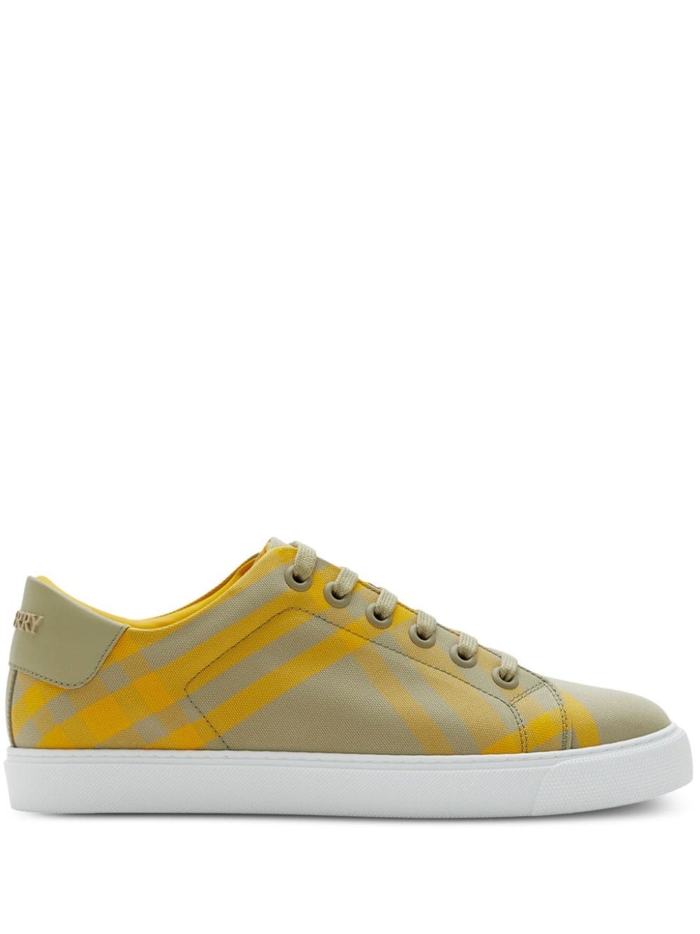 checked low-top canvas sneakers - 1