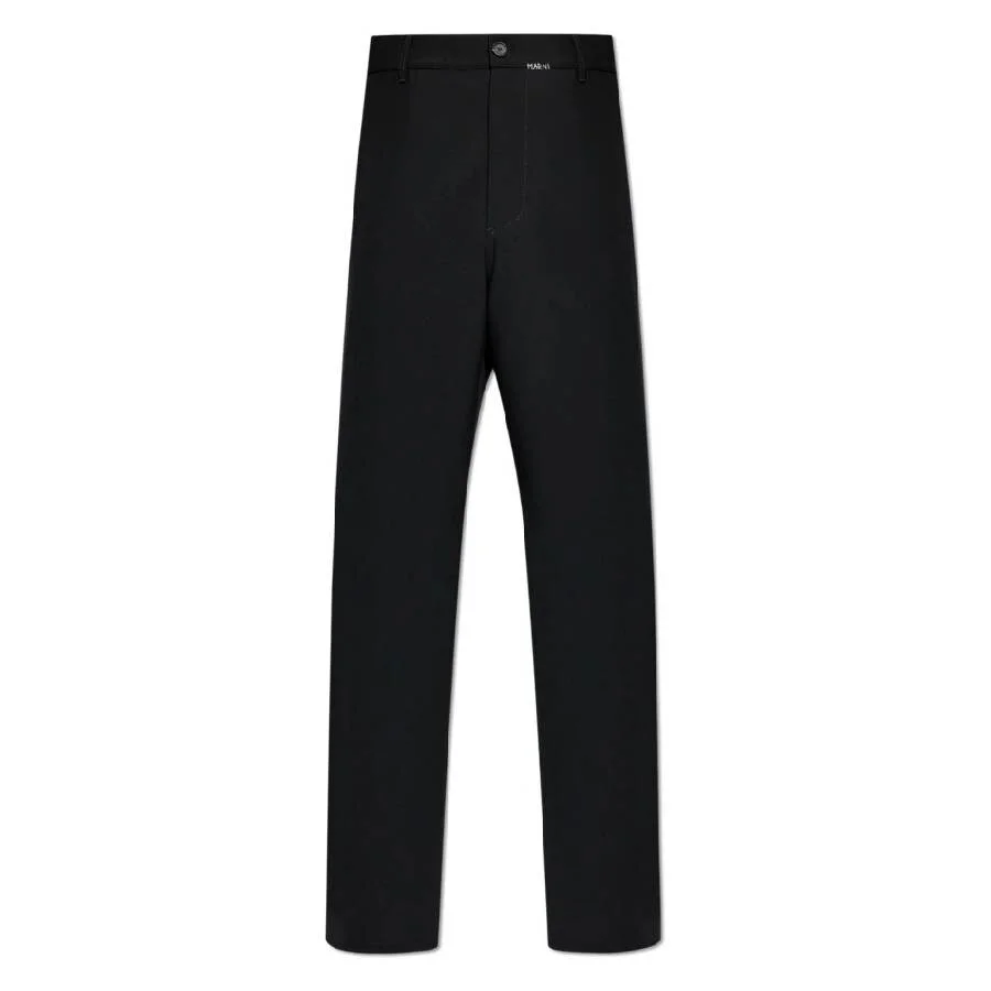 Marni Signature Logo Detail Wide Leg Trouser, Brand Size 48 (Waist Size 32") - 1