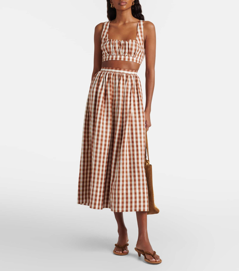 FAITHFULL Ida gingham linen midi skirt outlook