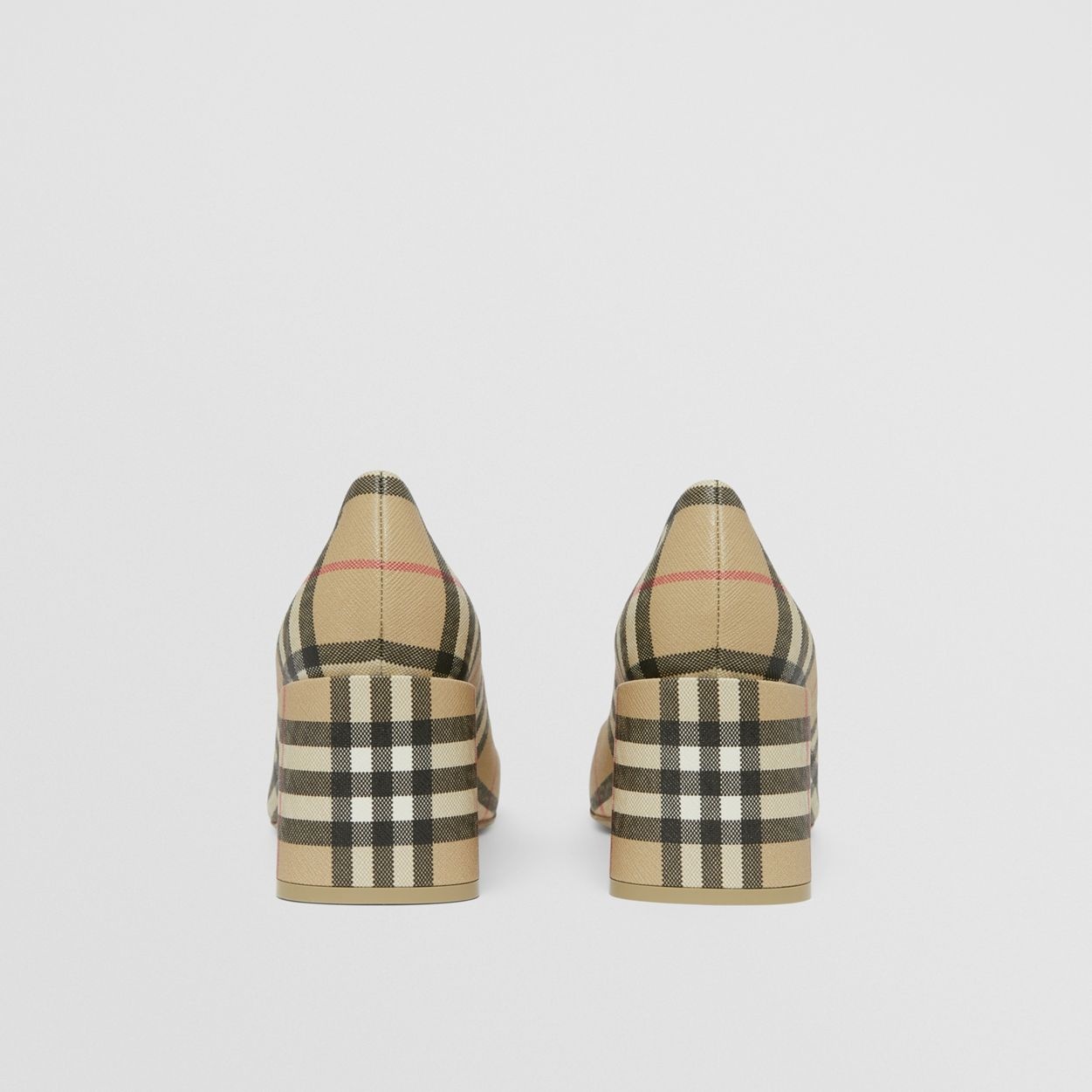 Vintage Check Block-heel Pumps - 5