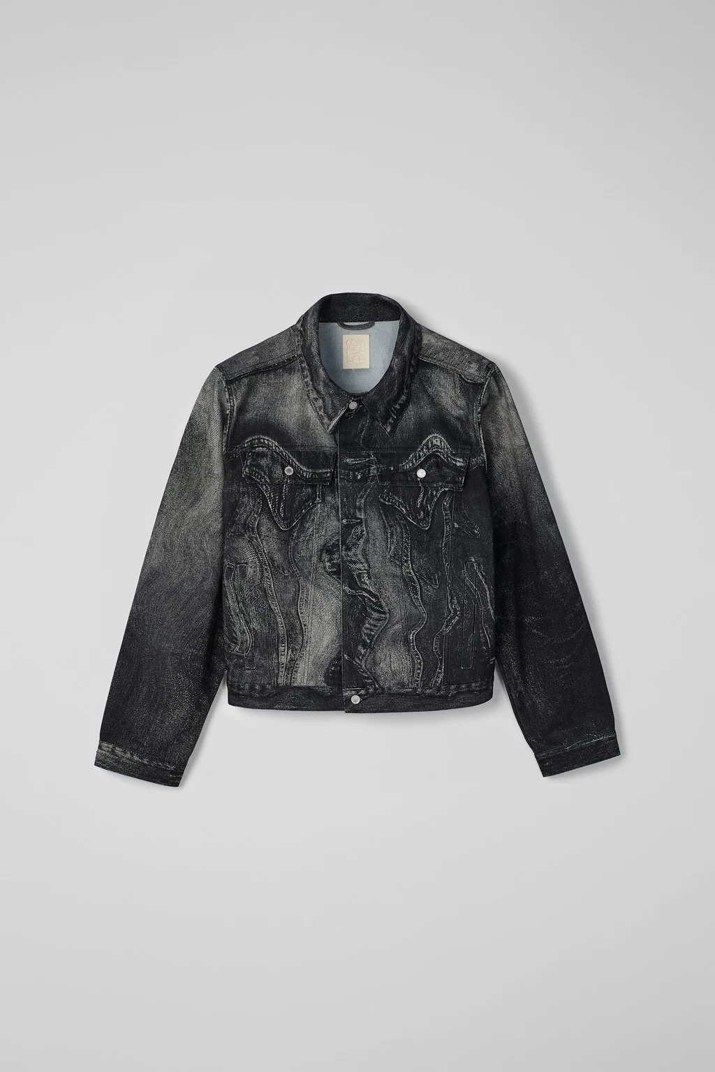 Black-Gray Denim Jacket - 1