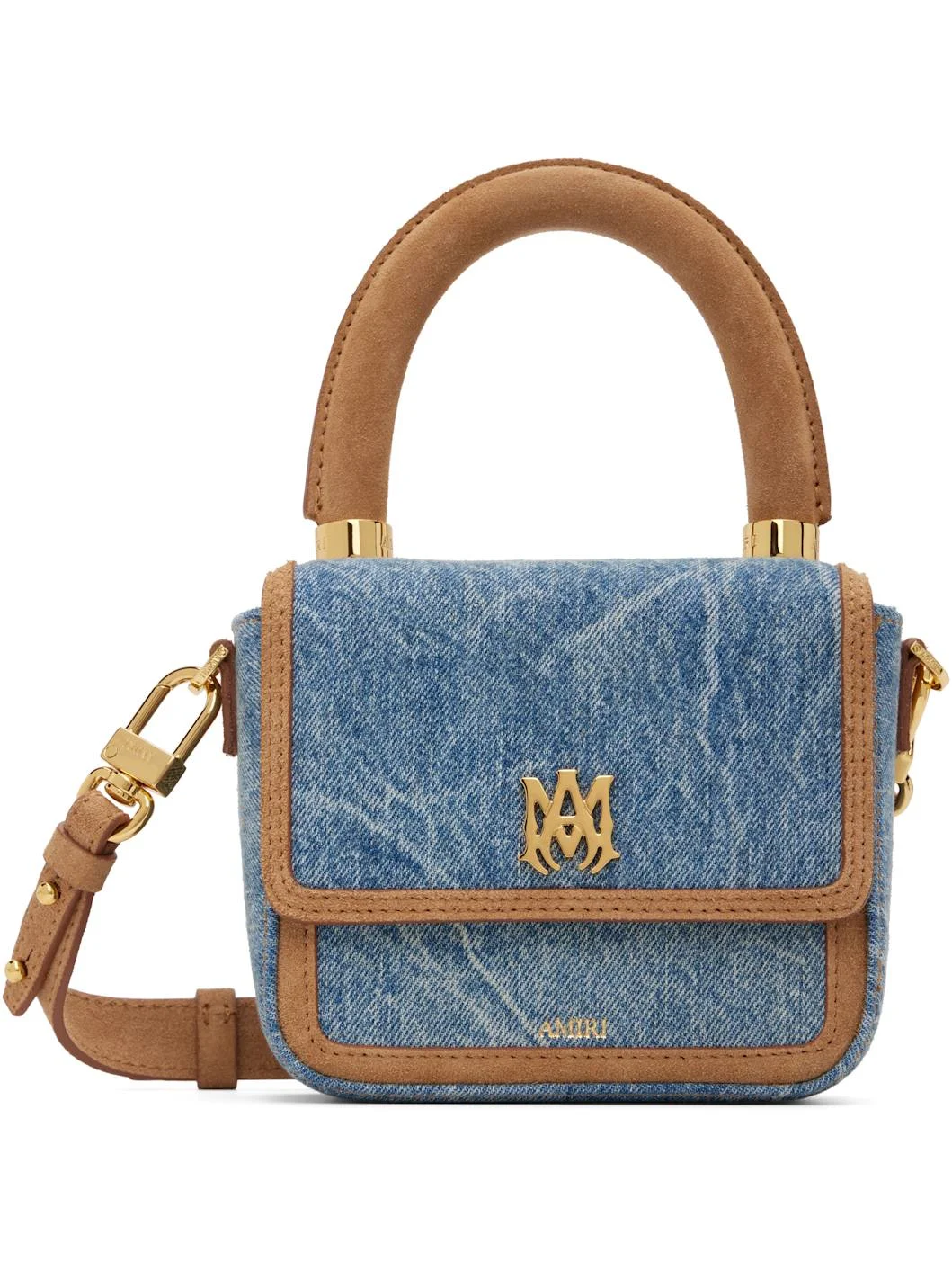 Blue Denim Suede Micro MA Bag - 1