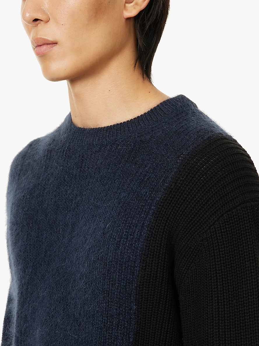 Round-neck rib-knit cotton and wool-blend jumper - 5