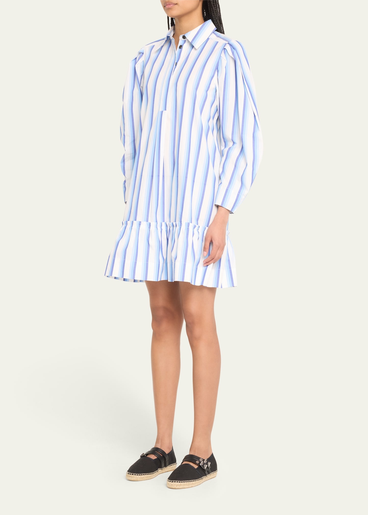 Stripe Cotton Mini Shirtdress - 4