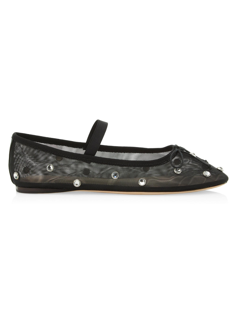 Women's Leonie Crystal Mesh Ballet Flats - Blackcrystal 1