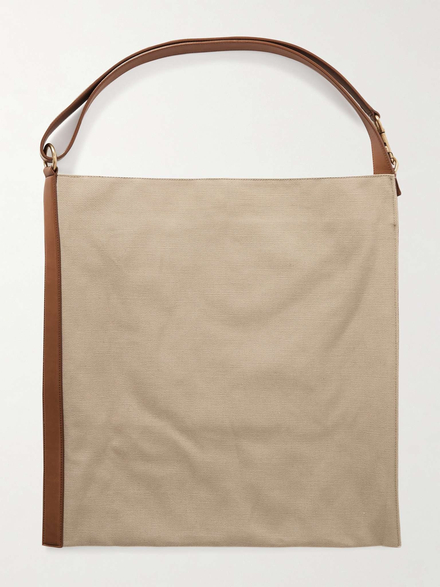 Leather-Trimmed Canvas Tote Bag - 4