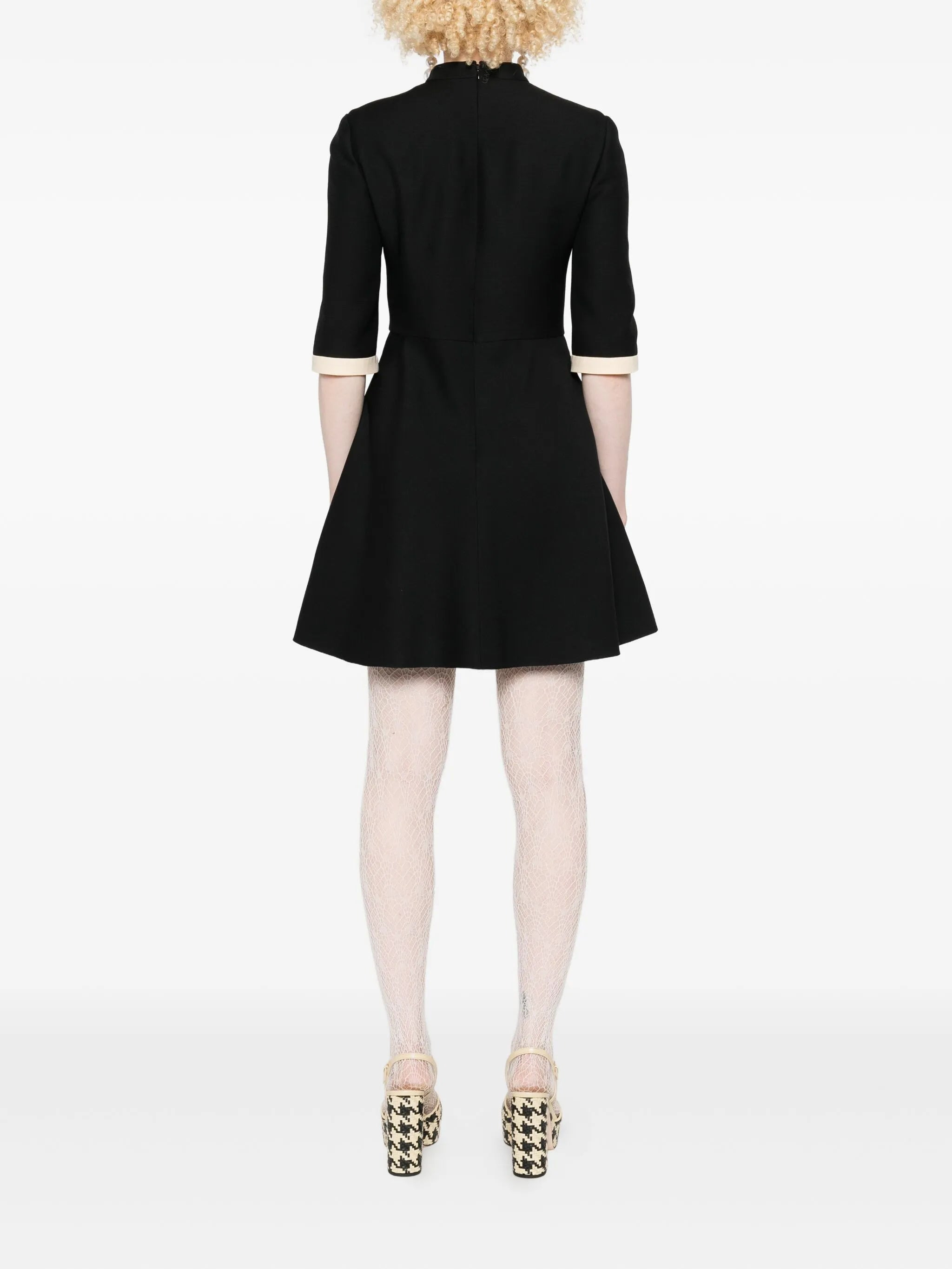 bow-detailed ruffled mini dress - 4
