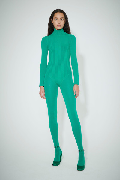 Victoria Beckham Polo Neck Jumpsuit in Bright Green outlook