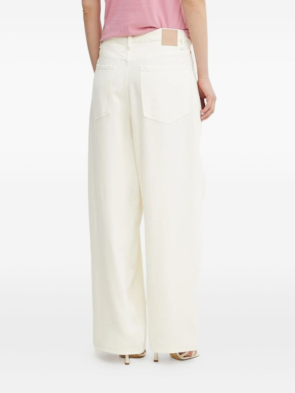 pleated wide-leg jeans - 2