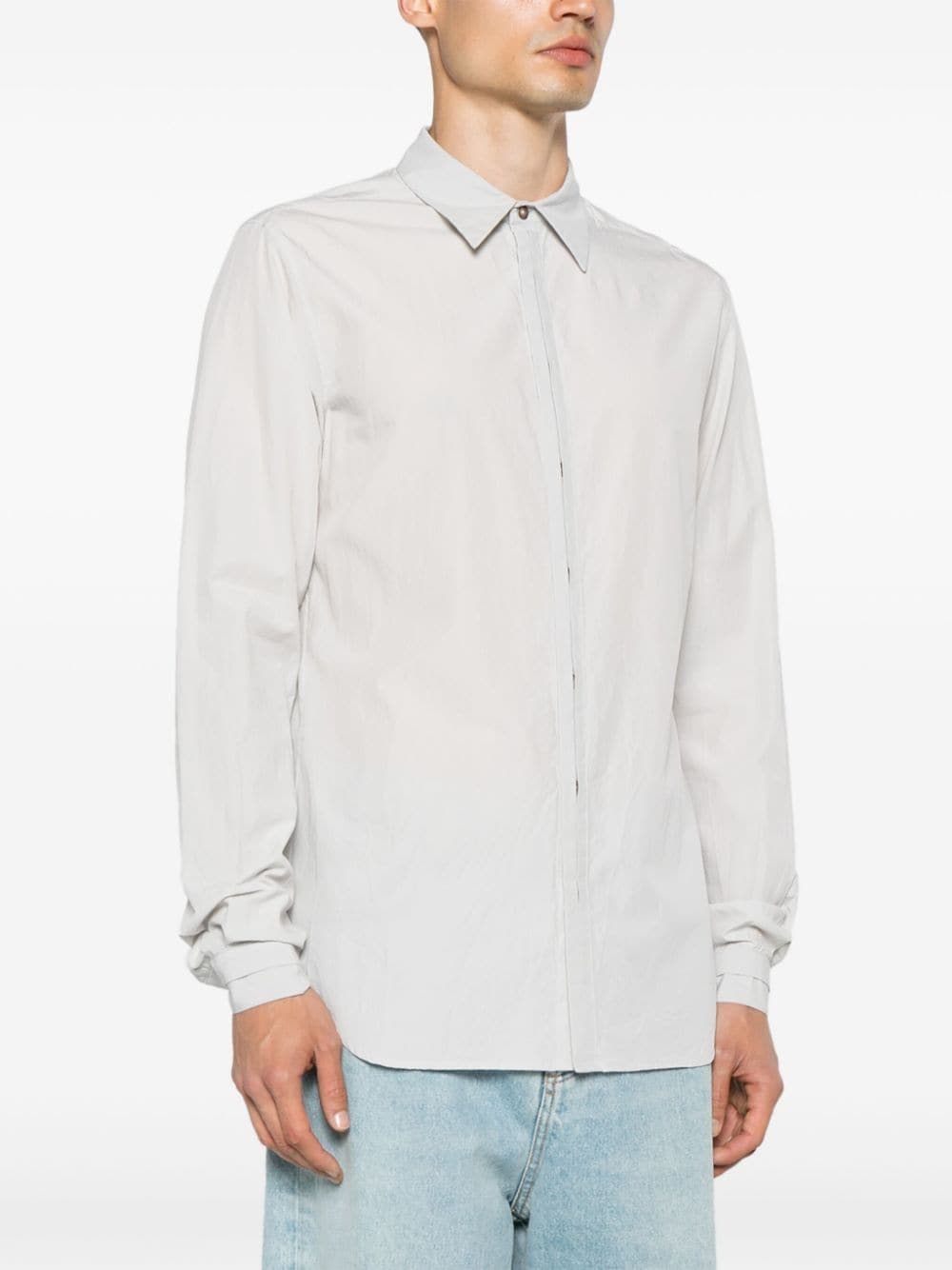 crinkled-finish cotton shirt - 3