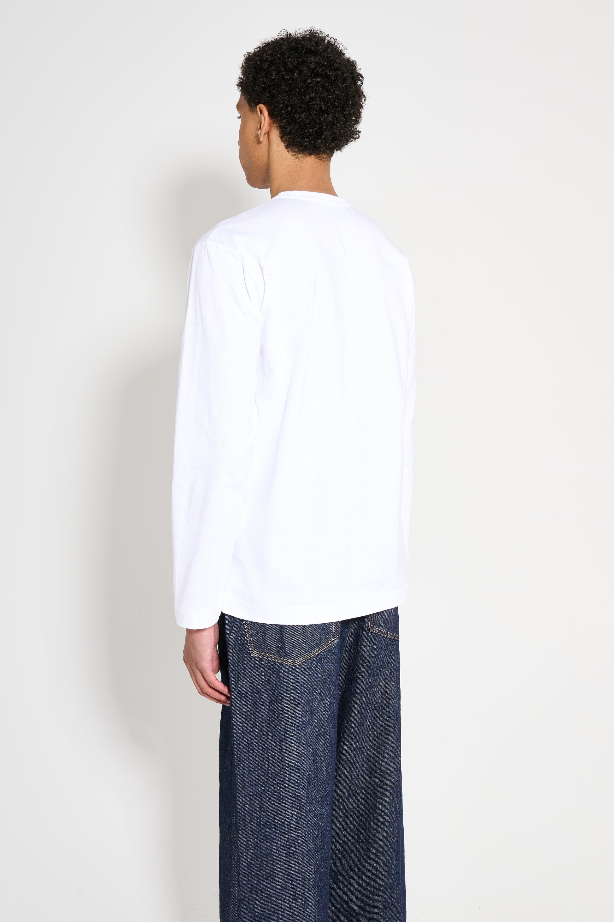 COMME DES GARÇONS PLAY SMALL HEART LS T-SHIRT WHITE - 3