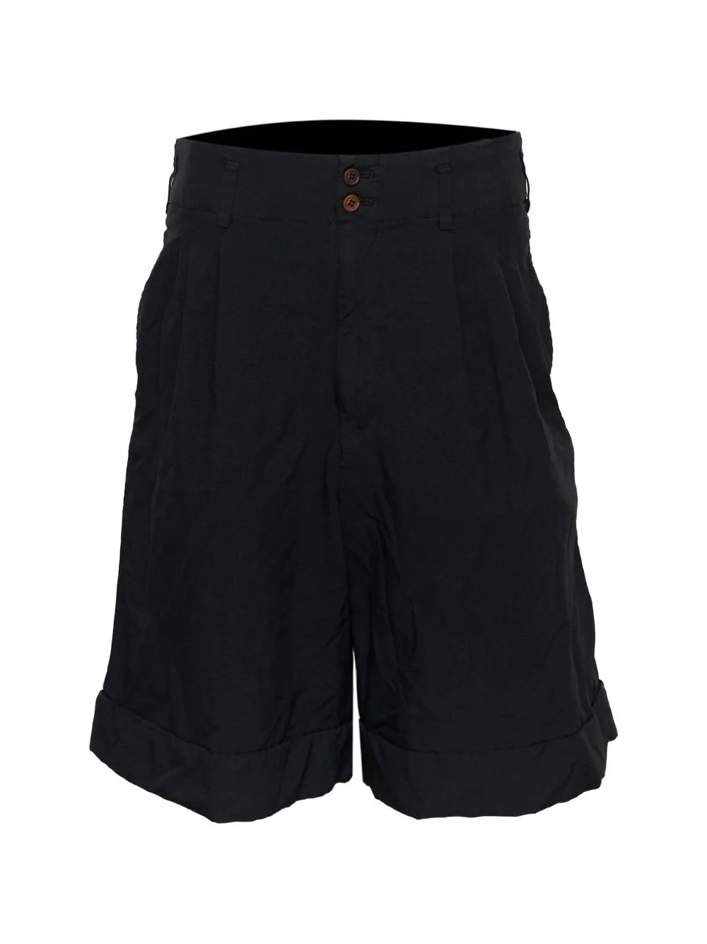 pleated turn-up shorts - 1