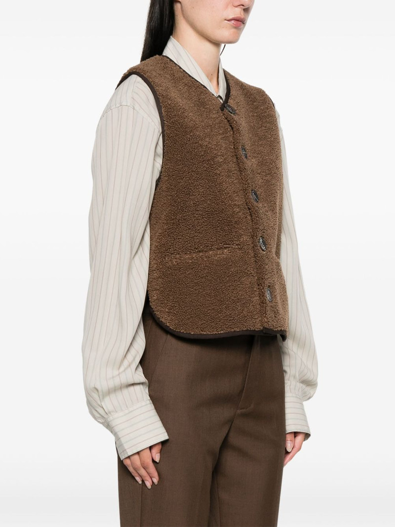 V-neck faux-shearling vest 3