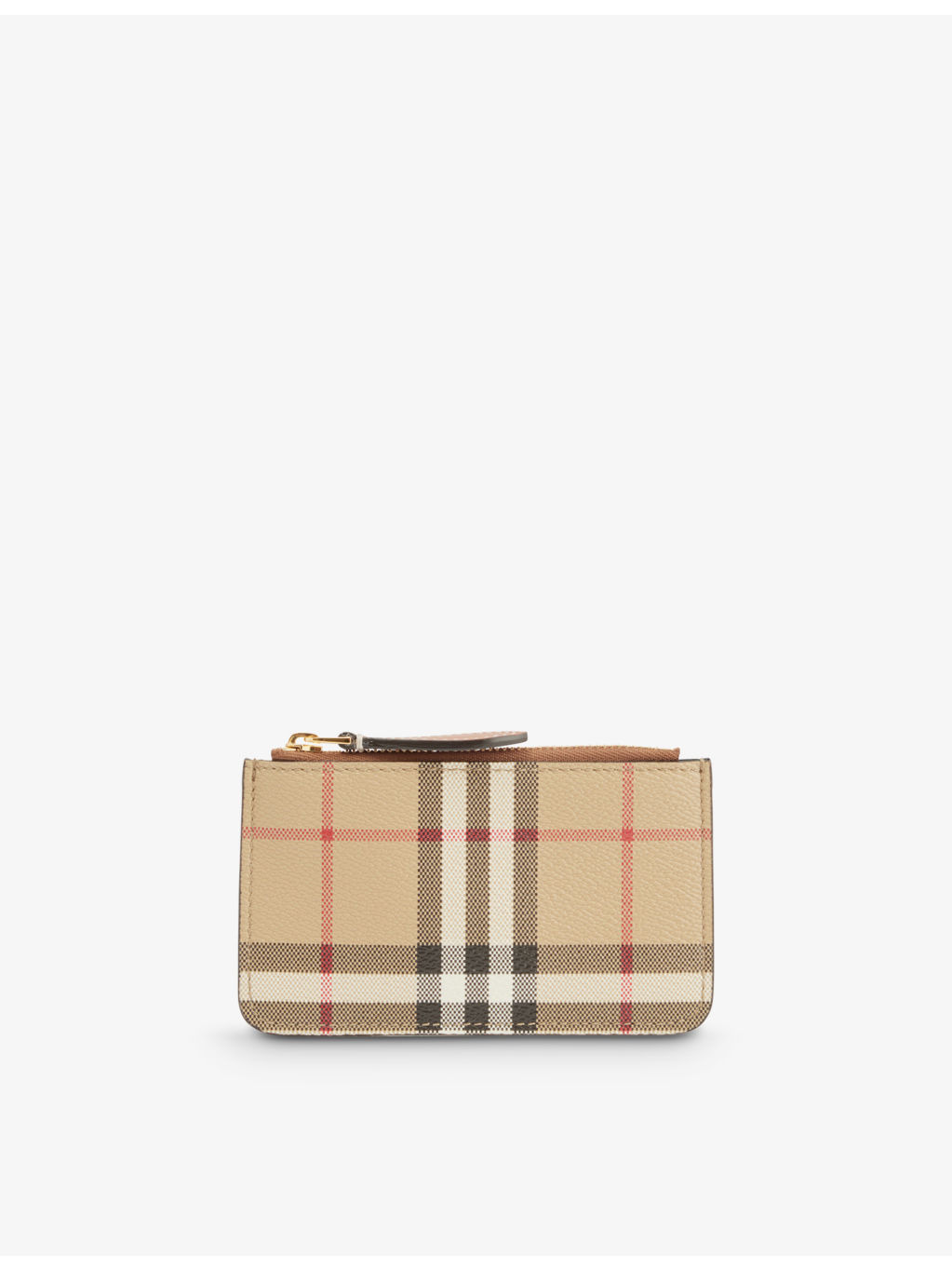Kelbrook check-print woven card holder - 1