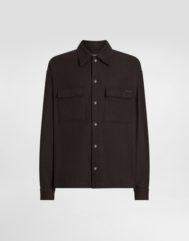 Mélange wool mat shirt 1