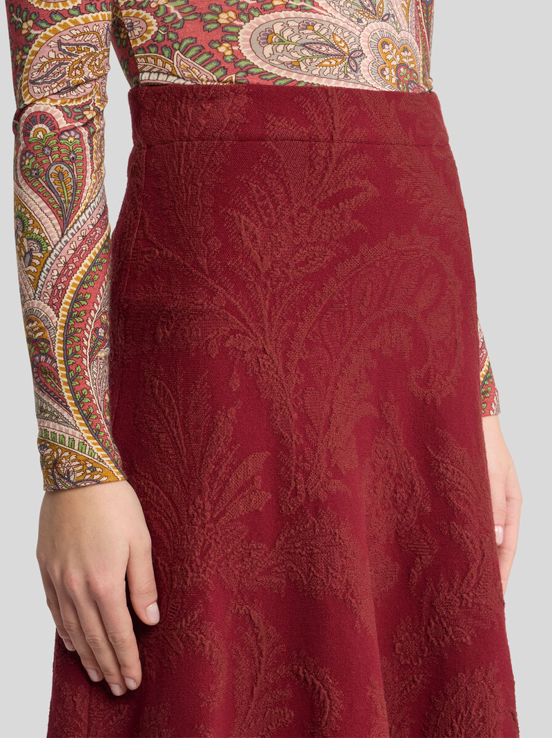 Etro FLORAL PAISLEY JACQUARD MIDI SKIRT outlook
