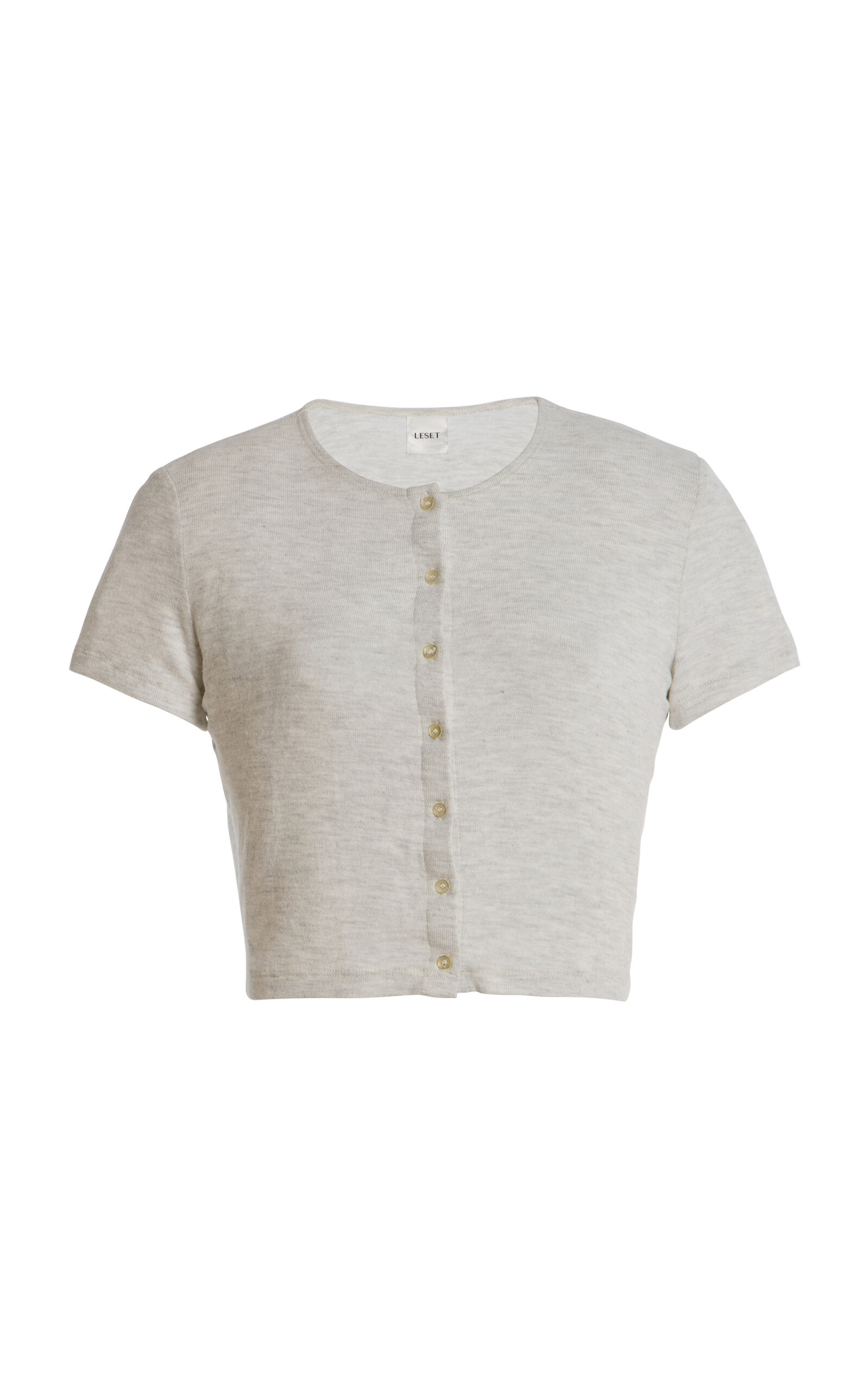 Lauren Cropped Jersey Cardigan off-white - 1
