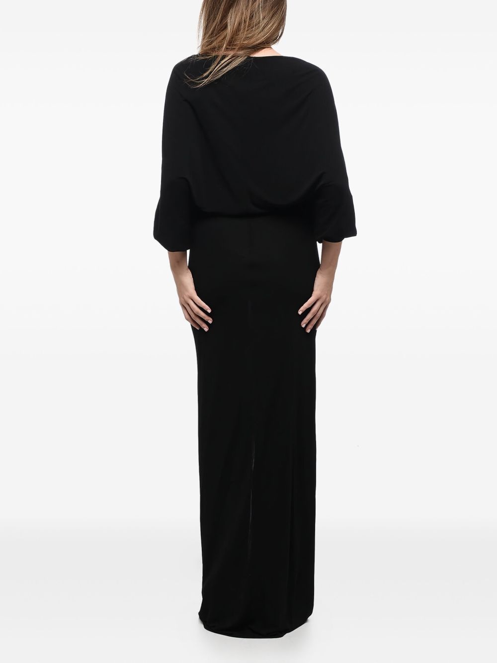 v-neck draped dress - 2