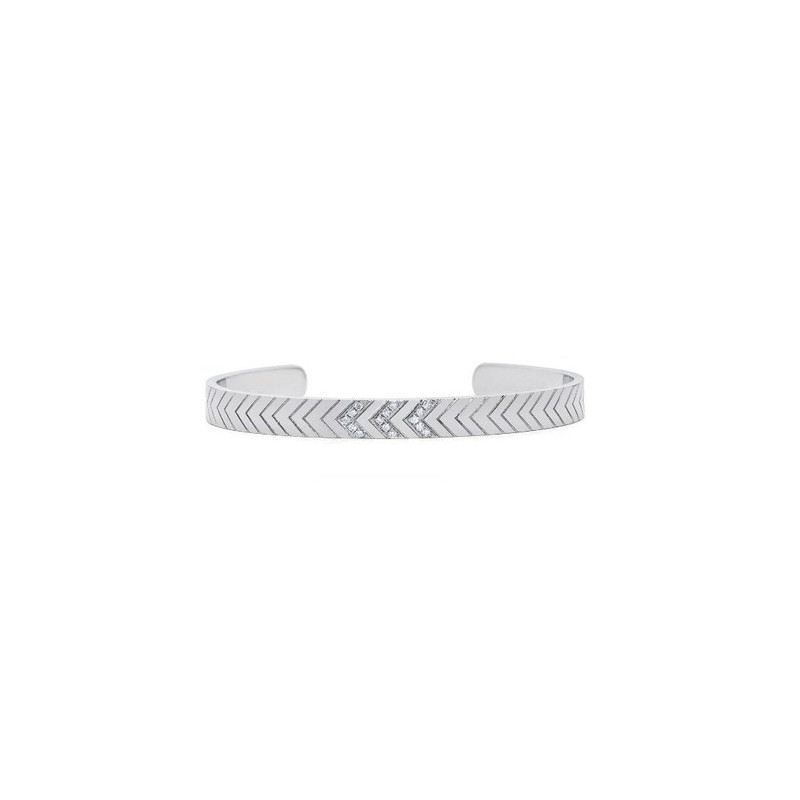 SPRWMN WHITE GOLD TRI-DIAMOND CHEVRON CUFF outlook