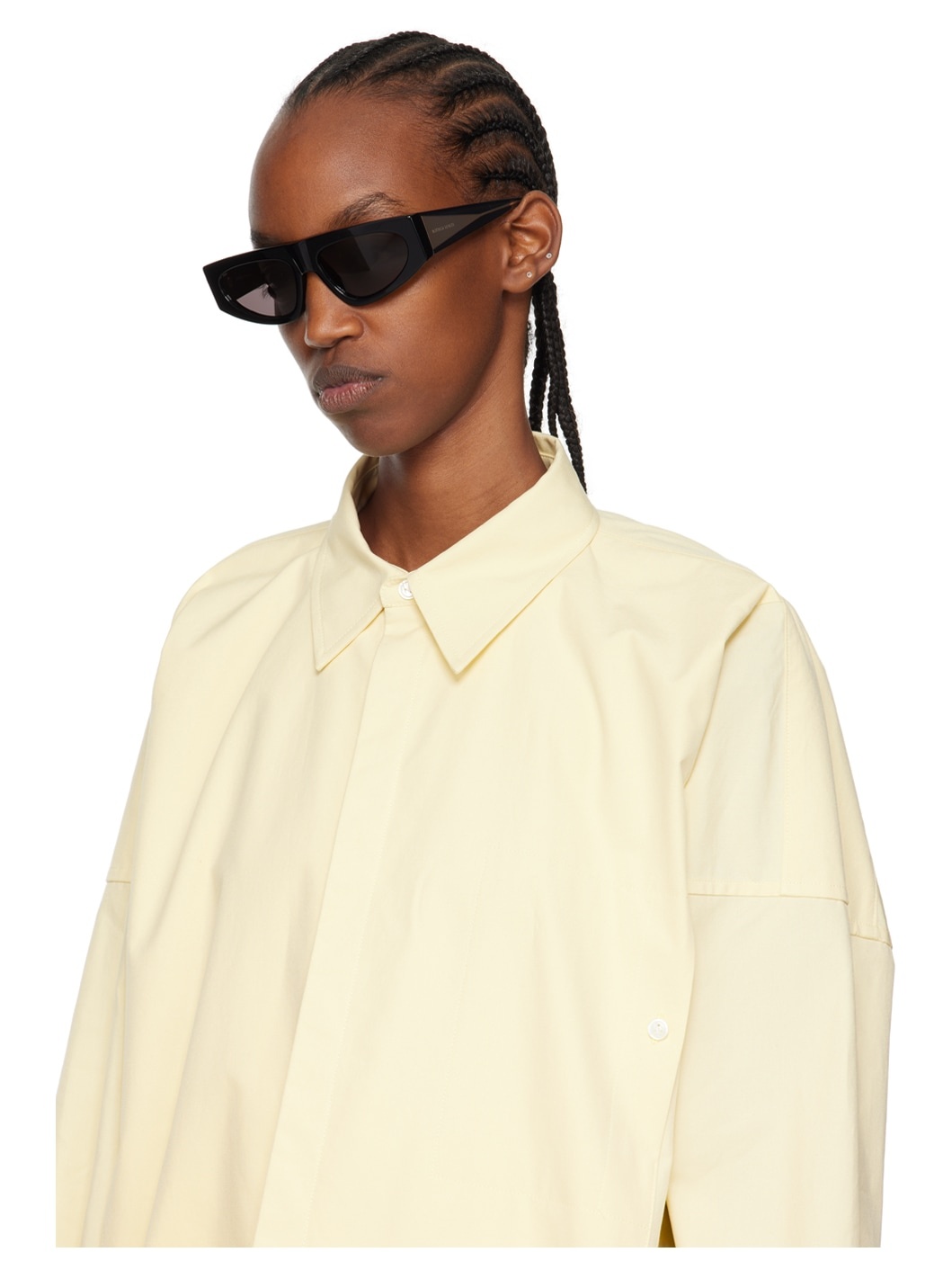 Black Rectangular Sunglasses - 4