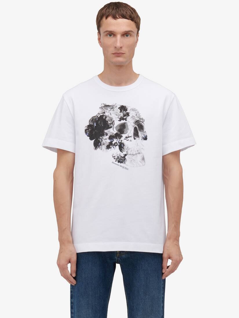 Men's Fold Skull T-shirt in White/black - 5