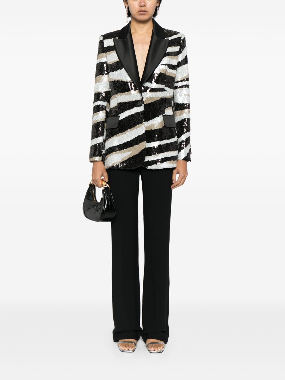 sequinned satin-embellished blazer - 2