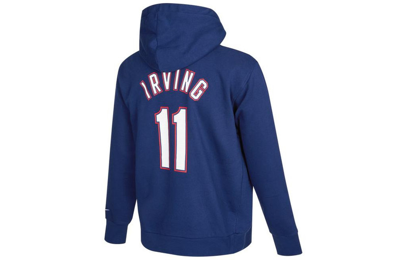 Nike Men's Nike Alphabet Numeric Printing Drawstring Hooded Long Sleeves Blue DB2255-493 outlook