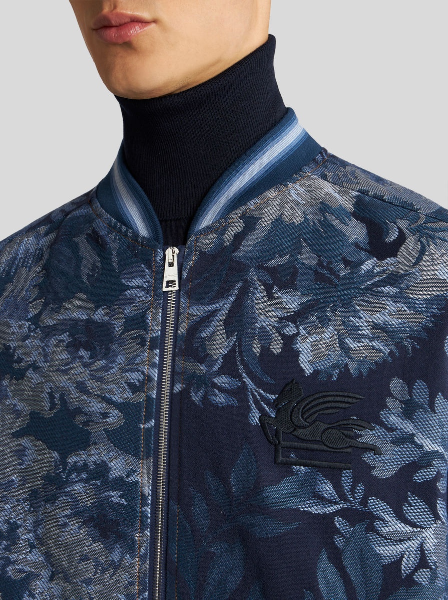 FLORAL BOMBER JACKET WITH INTARSIA - 2