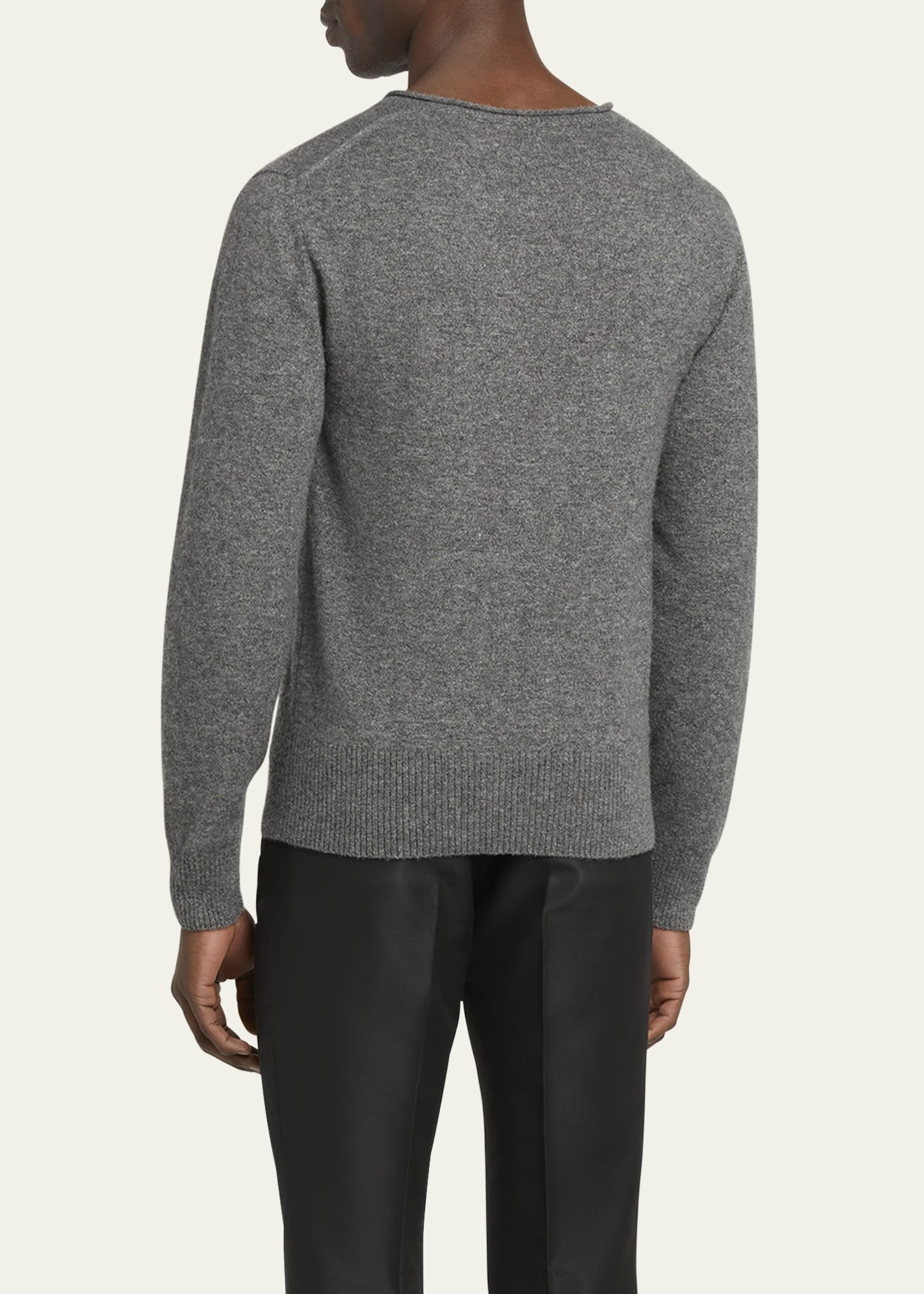 Men's Cashmere and Silk V-Neck Sweater - 3