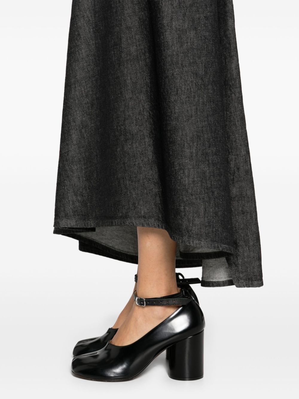 pleat-detail A-line skirt - 5