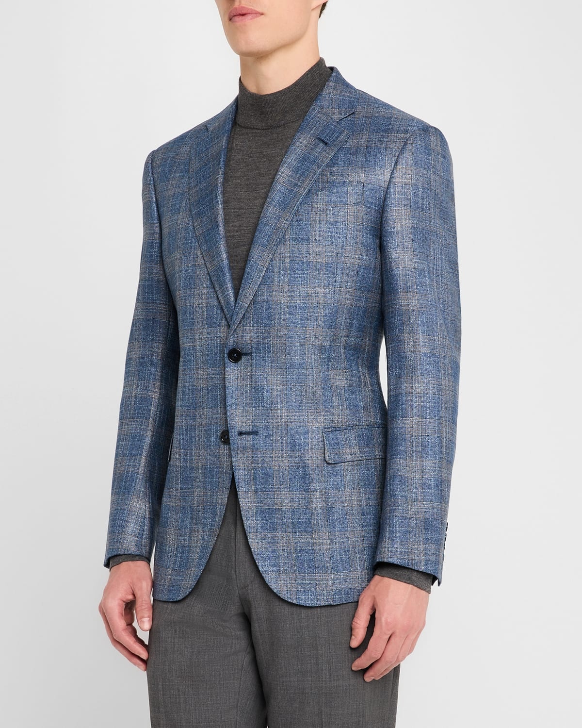 Men's Brushed Plaid Sport Coat - 4