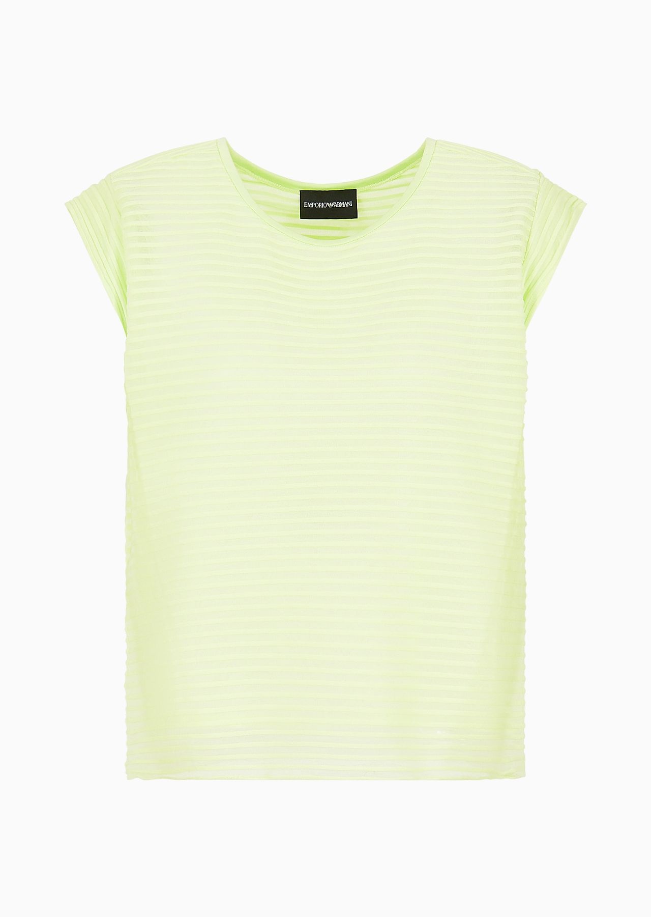 Short-sleeved ottoman-effect jersey top - 1