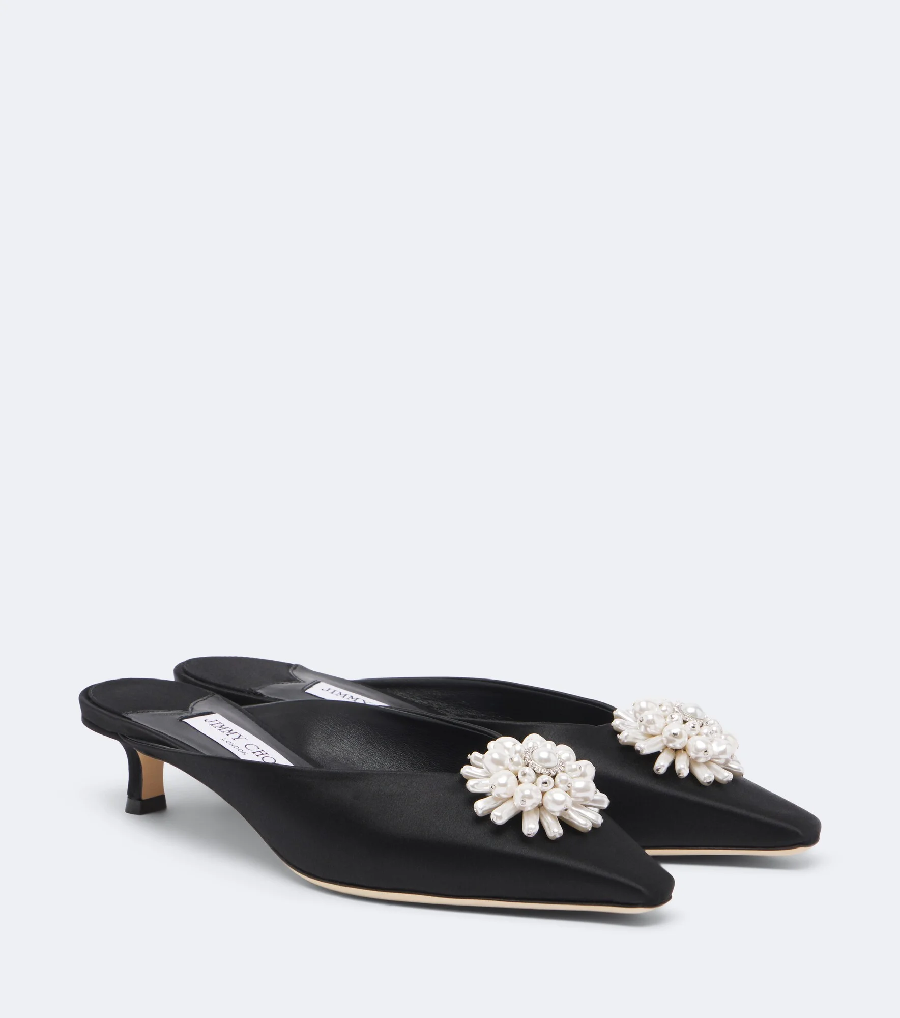 Ines embellished satin mules - 1