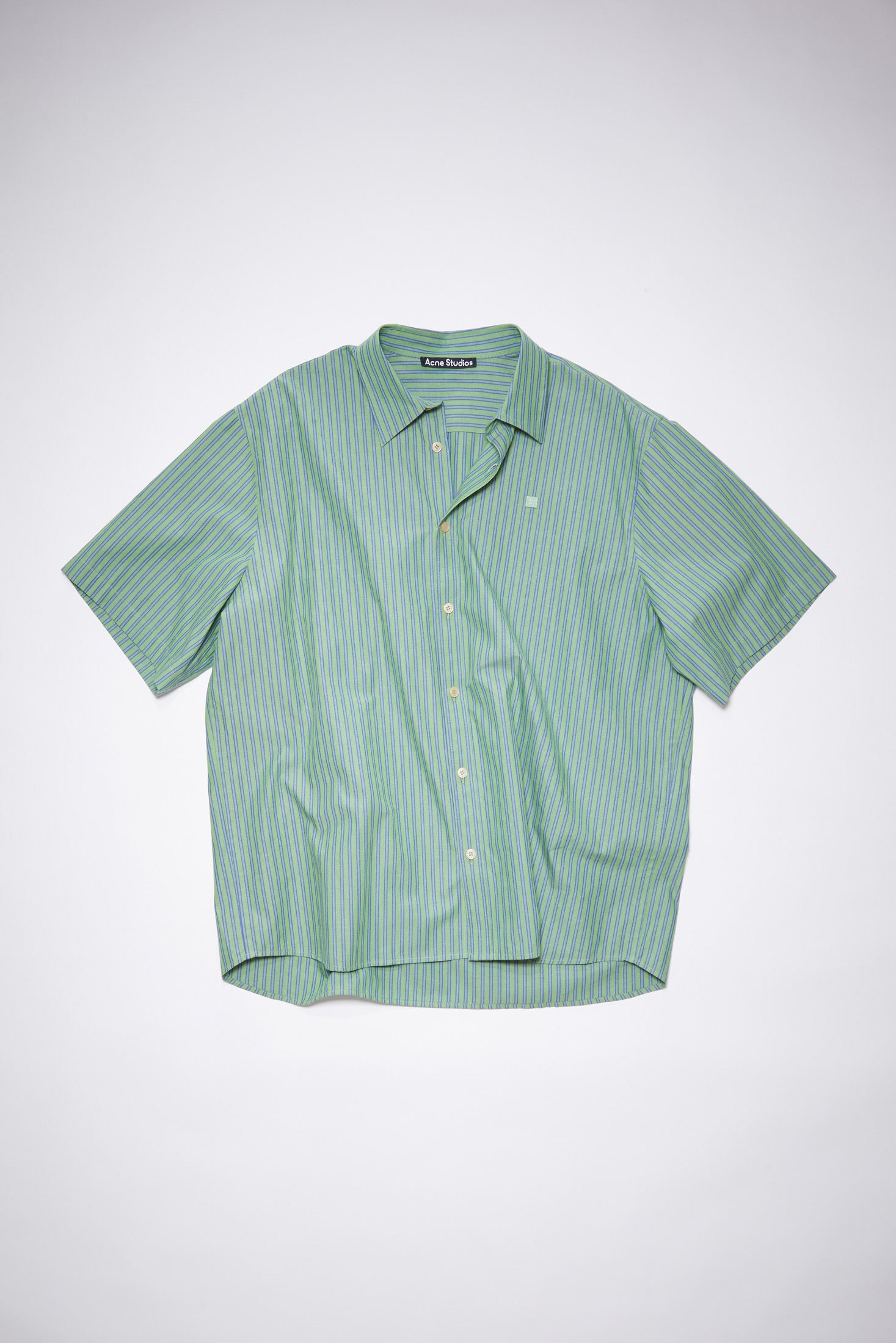 Short sleeve button-up shirt - Jade green/blue - 1
