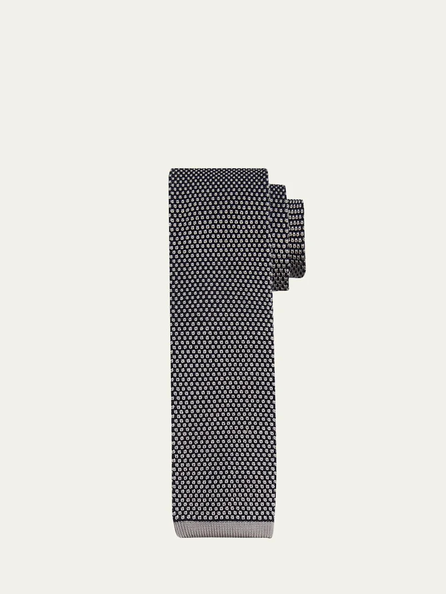 Men's Micro Motif Silk Tie - 1