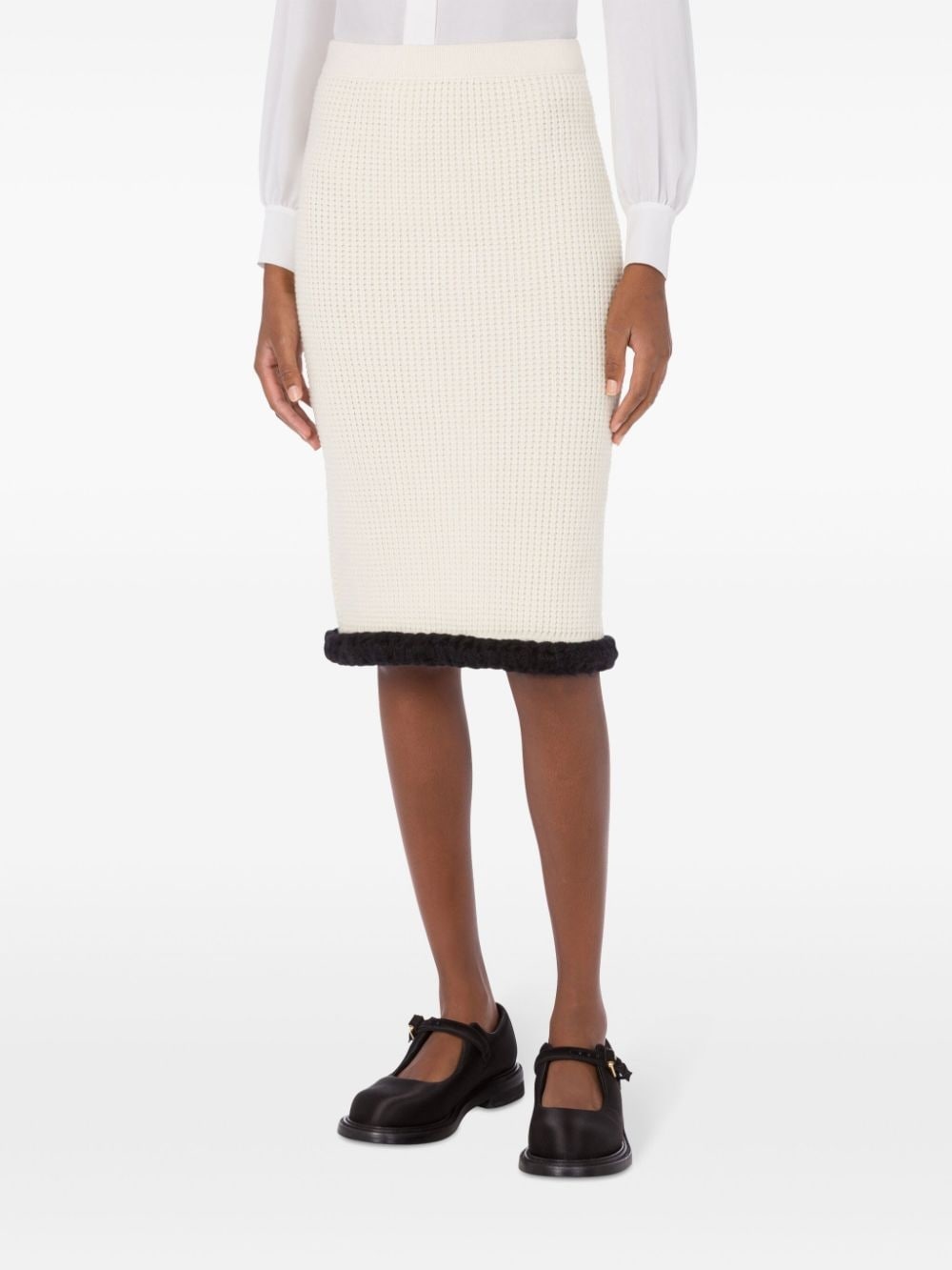 waffle knit virgin wool skirt - 2