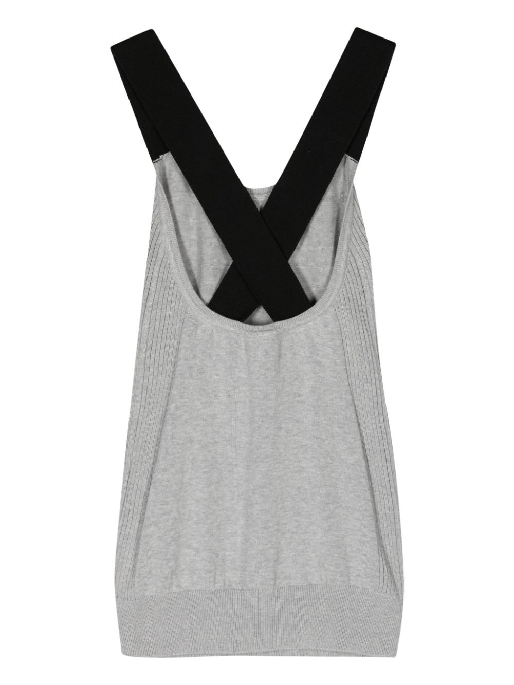 crossover-straps fine-knit top - 2