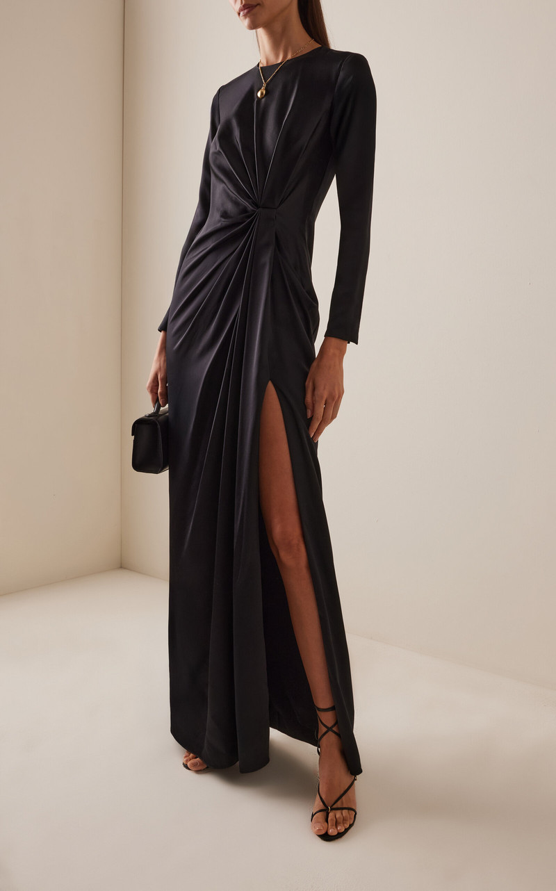 ADAM LIPPES Salome Silk Charmeuse Dress black outlook