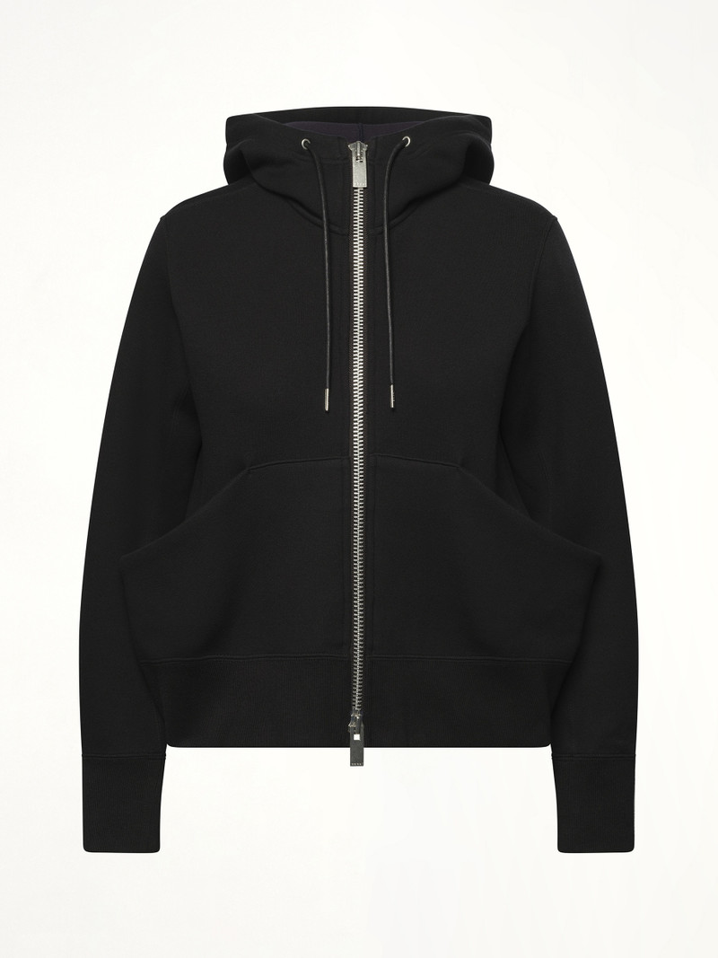 sacai Sponge Sweat Hoodie in Black outlook