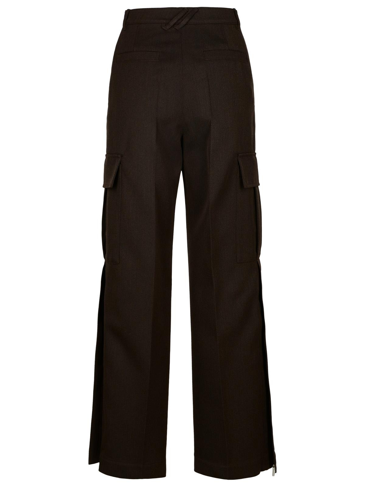 Burberry Brown Wool Cargo Pants Woman - 3