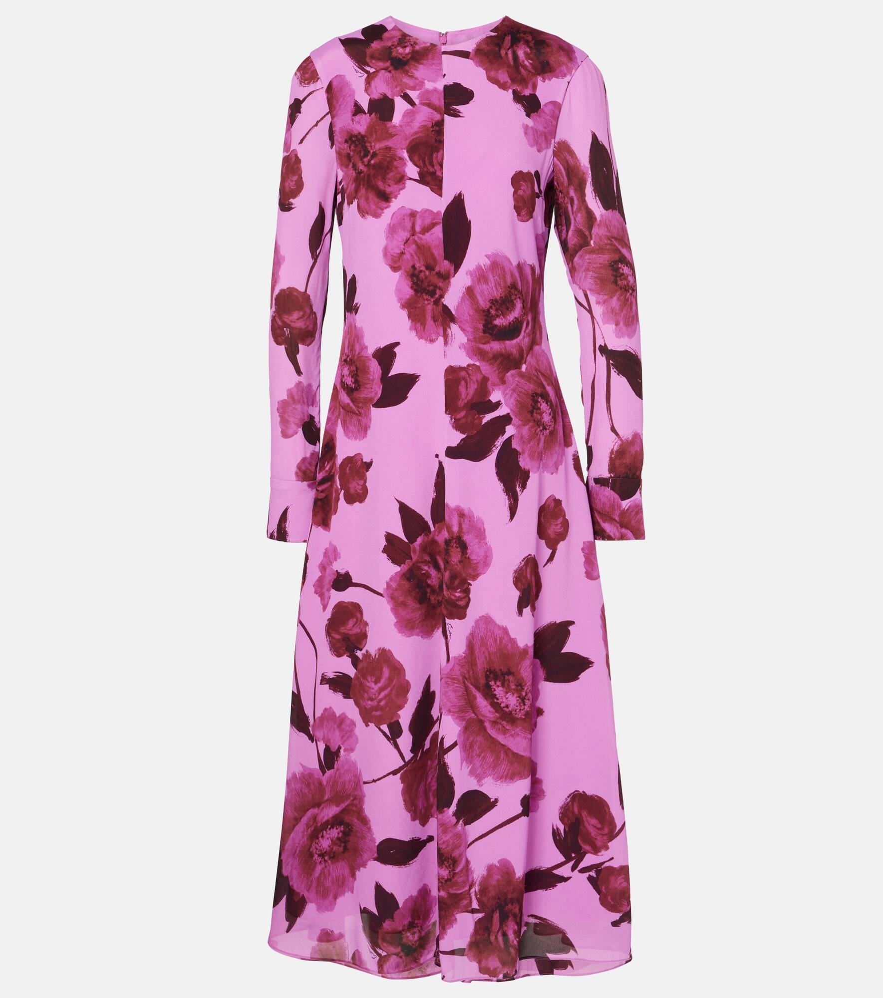 Floral crêpe midi dress - 1