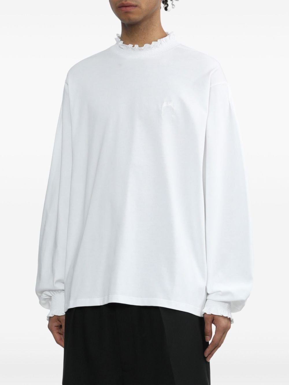 ruffled cotton sweatshirt - 3
