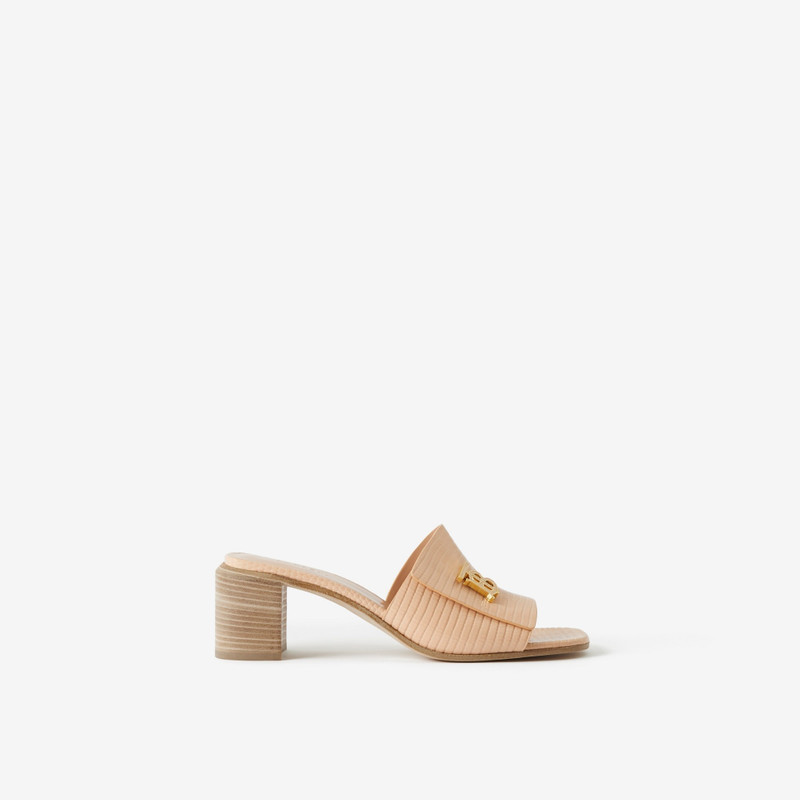 Monogram Motif Embossed Leather Mules 1