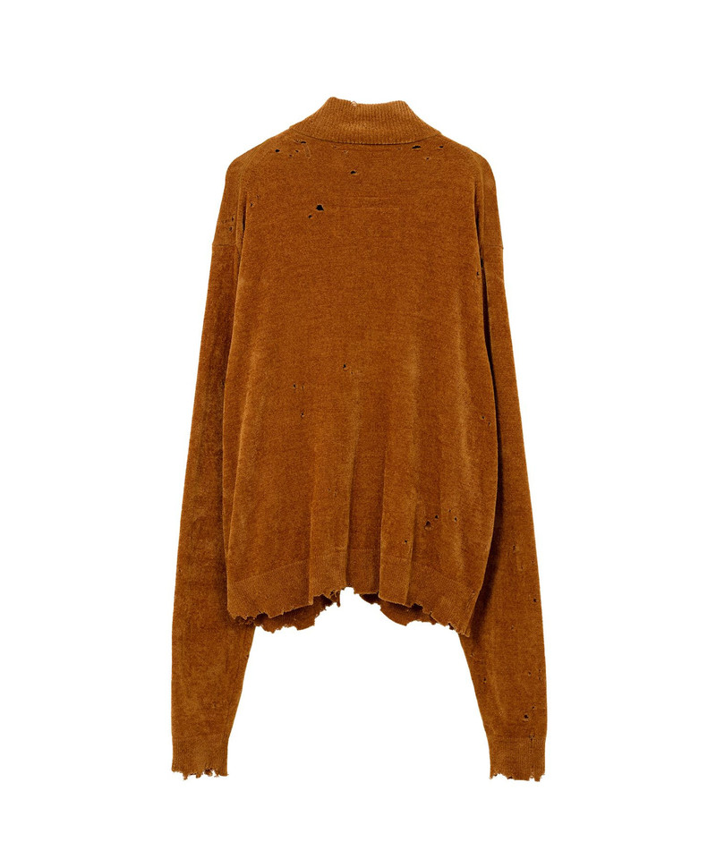 Distressed High Neck Knit Cardigan 27