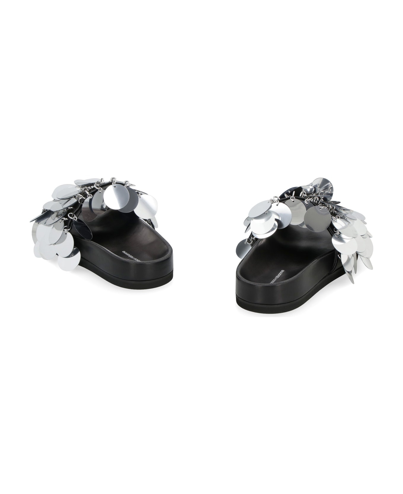 Sparkle Leather Slides With Decorative Appliqué - 4