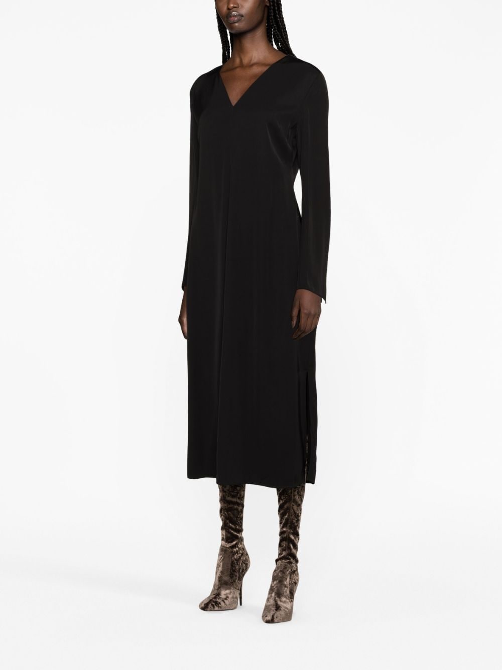 long-sleeve midi dress - 4