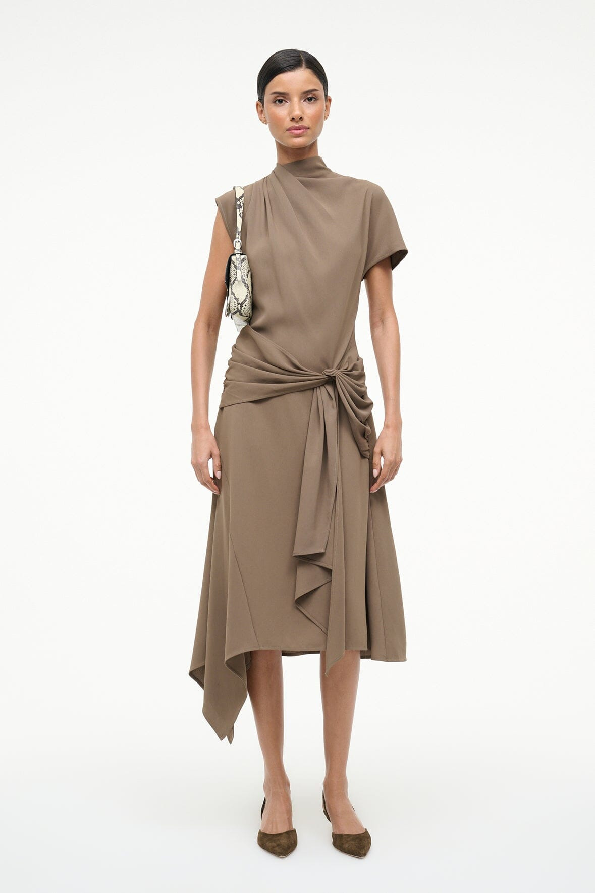 STAUD DAVINA DRESS TRUFFLE - 6