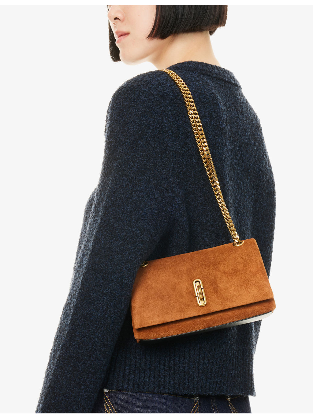 Dual-Chain Mini Leather-Suede Cross-Body Bag - 2